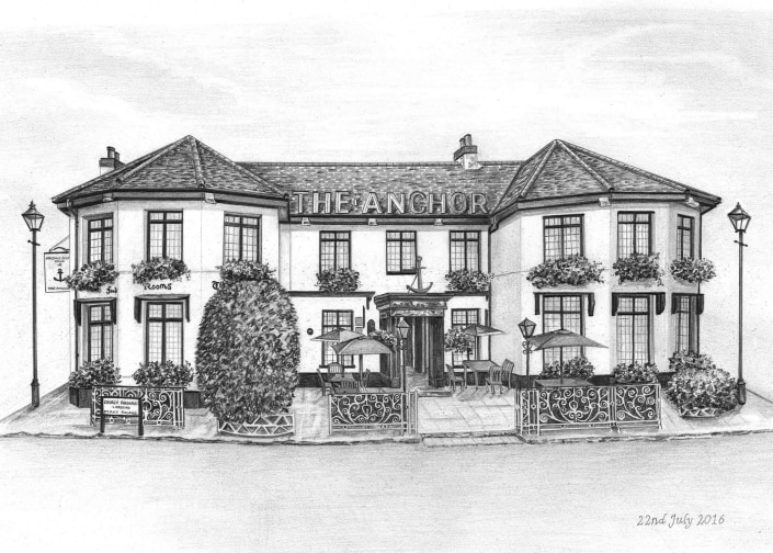 Pencil Drawing of Anchor Pub