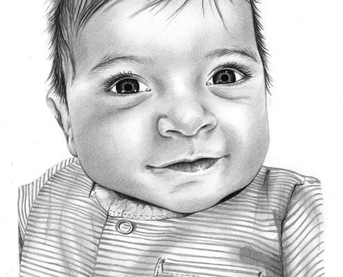 Pencil Drawing of Baby Boy