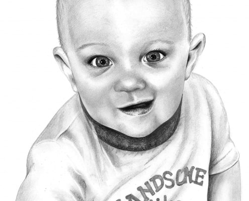 Pencil Drawing of Baby Boy
