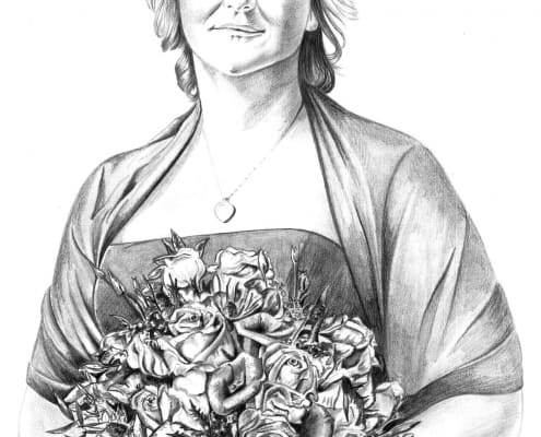 Pencil Portrait of Bride