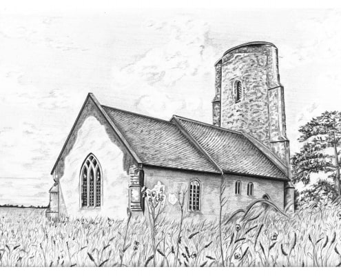 Church Drawing in Pencil
