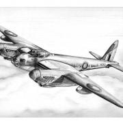 Pencil Drawing of de Havilland Mosquito