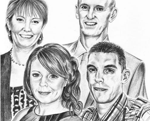 Portrait Drawing of Family