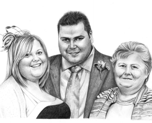 Drawing of Family at Wedding
