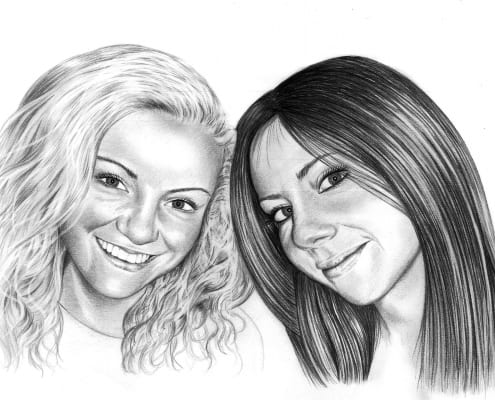 Pencil Drawing of Friends