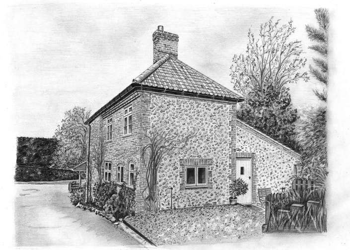 Pencil Drawing of House