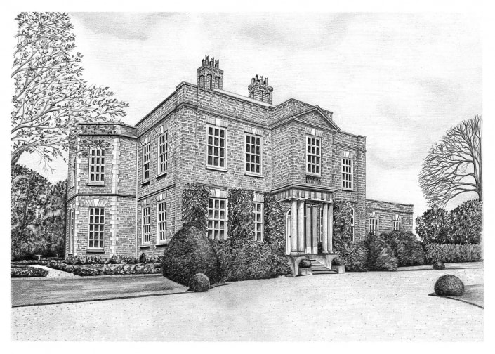 Pencil Drawing of Iscoyd Park