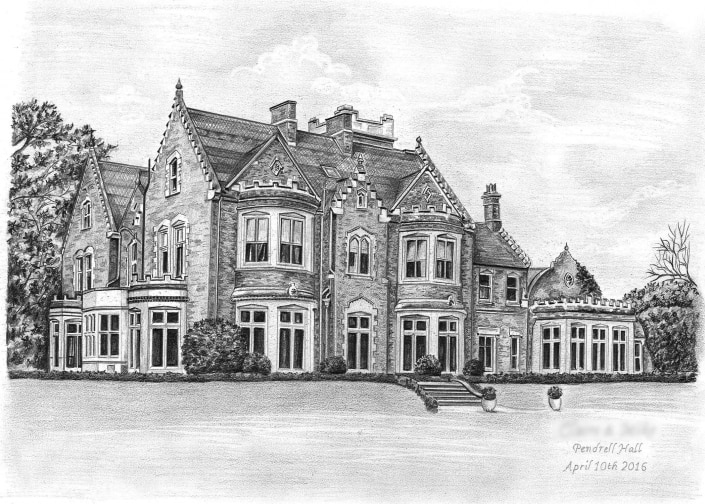 Pencil Drawing of Pendrell Hall