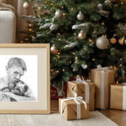 Custom pencil portrait for Christmas gift