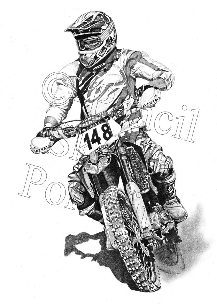 Hand drawn motorbike art UK