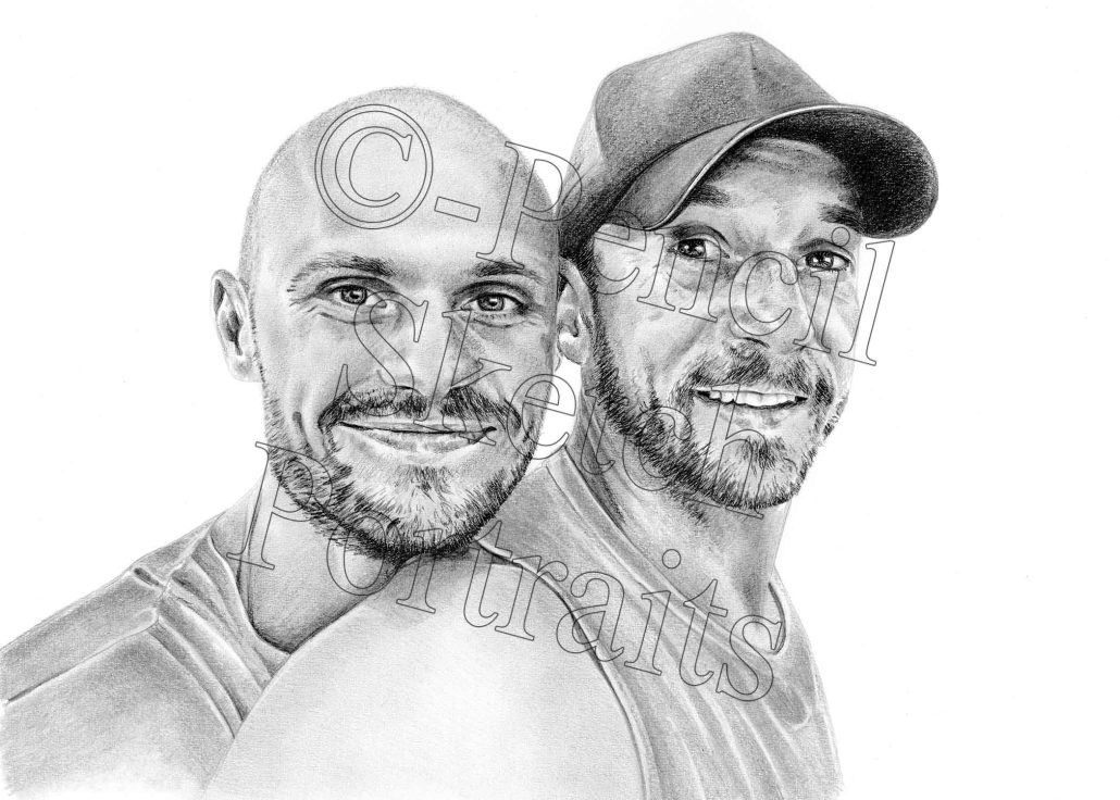 Custom Valentine’s Day Pencil Portrait Custom pencil portrait of a couple for Valentine’s Day